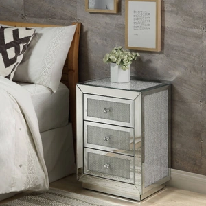 ACME Glam Lavina 97660 Mirrored/Faux Diamonds Accent Table/Nightstand