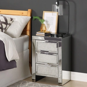 ACME Glam Lavina 97661 Mirrored/Faux Diamonds Accent Table/Nightstand