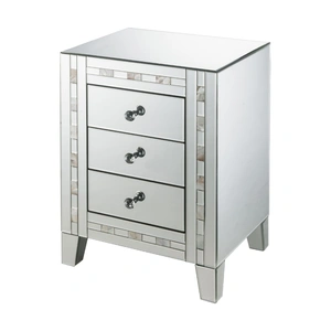 ACME Glam Caesia 97650 Mirrored/Faux Diamonds Accent Table/Nightstand