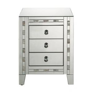 ACME Glam Caesia 97650 Mirrored/Faux Diamonds Accent Table/Nightstand