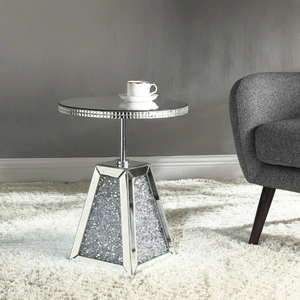 ACME Glam Noralie 97702 Mirrored/Faux Diamonds Accent Table