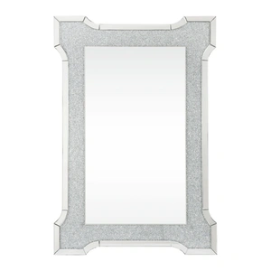 ACME Glam Nowles 97705 Mirrored/Faux Crystals Wall Mirror