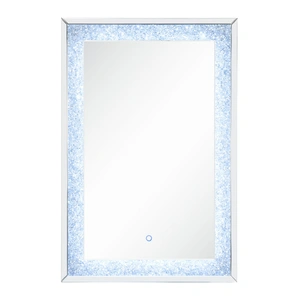 ACME Glam Noralie 97706 Mirrored/Faux Diamonds Wall Mirror w/LED Light