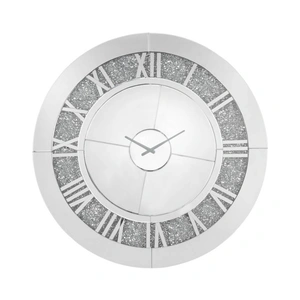 ACME Glam Noralie 97723 Mirrored/Faux Diamonds Wall Clock