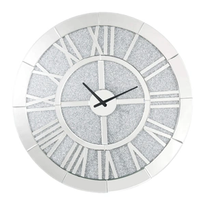 ACME Glam Nowles 97724 Mirrored/Faux Diamonds Wall Clock