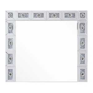 ACME Glam Noralie 97746 Mirrored/Faux Diamonds Wall Mirror
