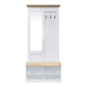 ACME Melati Wood Veneer Hall Tree, Light Oak/White