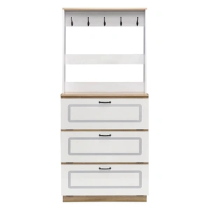 ACME Hewett Wood Veneer Shoe Cabinet, Light Oak/White