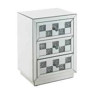 ACME Glam Noralie 97930 Mirrored/Faux Diamonds Accent Table/Nightstand