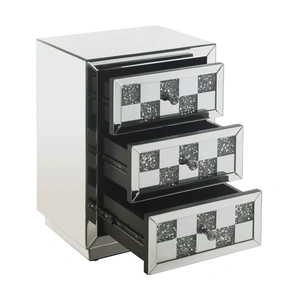 ACME Glam Noralie 97930 Mirrored/Faux Diamonds Accent Table/Nightstand
