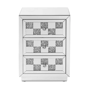 ACME Glam Noralie 97930 Mirrored/Faux Diamonds Accent Table/Nightstand