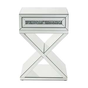 ACME Glam Noralie 97932 Mirrored/Faux Diamonds Accent Table