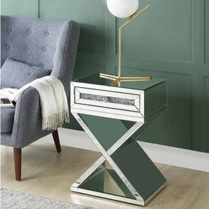 ACME Glam Noralie 97932 Mirrored/Faux Diamonds Accent Table