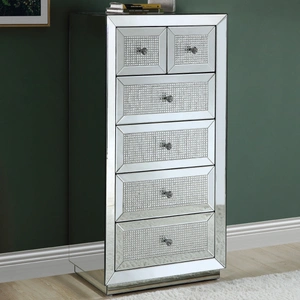 ACME Glam Ornat 97949 Mirrored/Faux Diamonds Cabinet/Chest