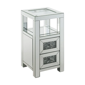 ACME Glam Noralie 97956 Mirrored/Faux Diamonds Accent Table