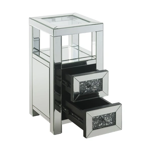 ACME Glam Noralie 97956 Mirrored/Faux Diamonds Accent Table