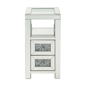 ACME Glam Noralie 97956 Mirrored/Faux Diamonds Accent Table