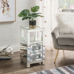 ACME Glam Noralie 97956 Mirrored/Faux Diamonds Accent Table