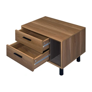 ACME Trolgar Wood/Metal Accent Table/Nightstand, Brown/Black