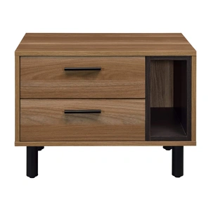 ACME Trolgar Wood/Metal Accent Table/Nightstand, Brown/Black