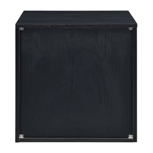 ACME Jabir Wood/Metal Accent Table/Nightstand, Black w/Silver Trim