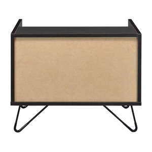 ACME Melkree Wood/Metal Accent Table/Nightstand, Oak/Black
