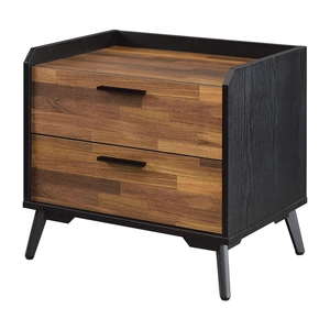 ACME Jiranty Wood/Metal Accent Table/Nightstand, Walnut/Black