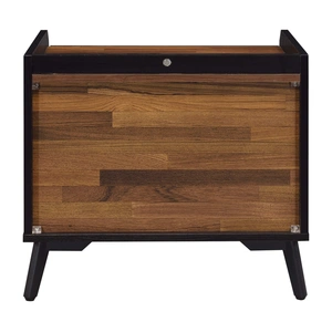ACME Jiranty Wood/Metal Accent Table/Nightstand, Walnut/Black
