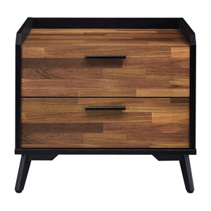 ACME Jiranty Wood/Metal Accent Table/Nightstand, Walnut/Black