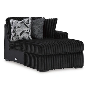 Ashley Furniture Midnight-Madness 2-Piece Polyester L-Shaped Sectional Sofa w/Right Arm Chaise Facing, Onyx