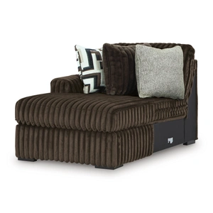 Ashley Furniture Midnight-Madness 3-Piece U-Shaped Polyester Sectional Sofa w/2 Chaises, Chocolate