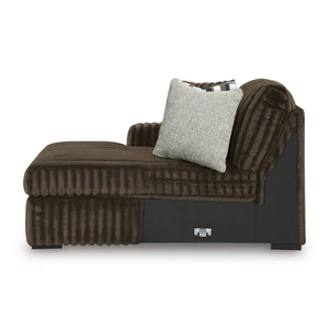 Ashley Furniture Midnight-Madness 3-Piece U-Shaped Polyester Sectional Sofa w/2 Chaises, Chocolate