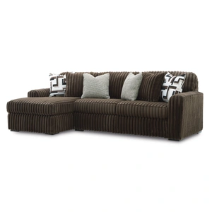 Ashley Furniture Midnight-Madness 2-Piece Polyester Sectional Sofa w/LAF Chaise, Chocolate