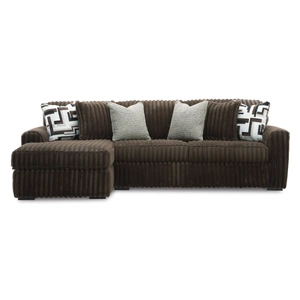 Ashley Furniture Midnight-Madness 2-Piece Polyester Sectional Sofa w/LAF Chaise, Chocolate