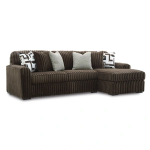 Ashley Furniture Midnight-Madness 2-Piece Polyester Sectional Sofa w/RAF Chaise, Chocolate