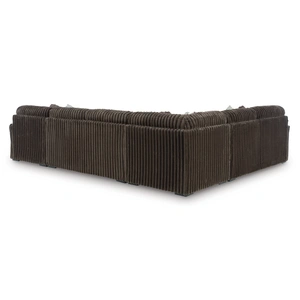 Ashley Furniture Midnight-Madness 4-Piece U-Shaped Polyester Sectional Sofa w/RAF Chaise, Chocolate