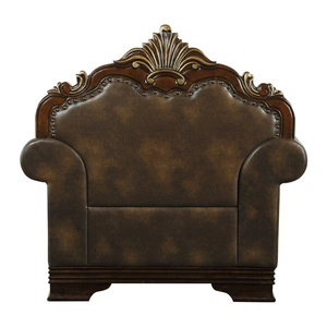 Homelegance Croydon Fabric/Bi-Cast Vinyl Chair, Brown