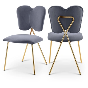 Meridian Furniture Angel Velvet Dining Chair with Gold Iron Legs (Set of 2)
