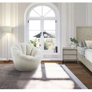 Meridian Furniture Dream Faux Sheepskin Fur Accent Chair in White
