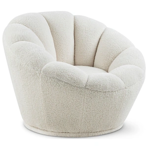Meridian Furniture Dream Faux Sheepskin Fur Accent Chair in White
