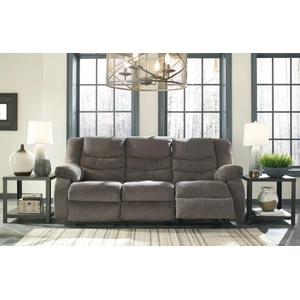 Ashley Furniture Tulen Fabric Reclining Sofa, Gray