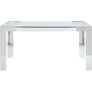 Meridian Furniture Casper 60-inch Rectangular Glass Dining Table with Acrylic & Stainless Steel Base
