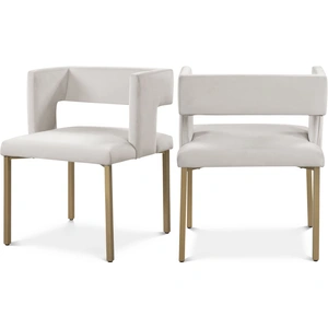 Meridian Furniture Caleb Dining Chair with Iron Legs (Set of 2)
