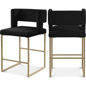 Meridian Furniture Caleb Counter Stool with Iron Legs (Set of 2)