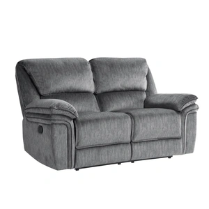 Homelegance Muirfield Microfiber Double Reclining Loveseat, Gray