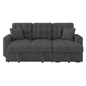Homelegance McCafferty Polyester Fabric Sectional w/Pull-out Bed & Hidden Storage, Dark Gray
