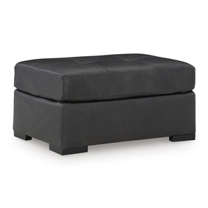 Ashley Furniture Brindley Pier Rectangular Leather Oversized Accent Ottoman, Fog