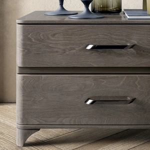 Camelgroup, Italy Maia VIP 2-Drawer Mini Nightstand w/Maia Handles, Grey