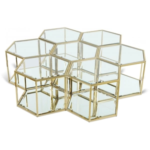 Meridian Furniture Sei 7-Piece Glass Coffee Table