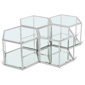 Meridian Furniture Sei 4-Piece Glass Coffee Table